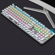 Gogusuu Clearance sale Wireless Keyboard,Gaming Keyboard, Black Mechanical Retro Steampunk Typewriter RGB Keyboard Cool Light Green